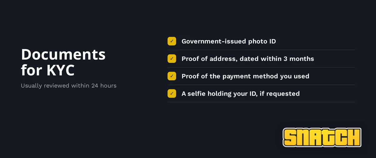 Gather KYC verification documents